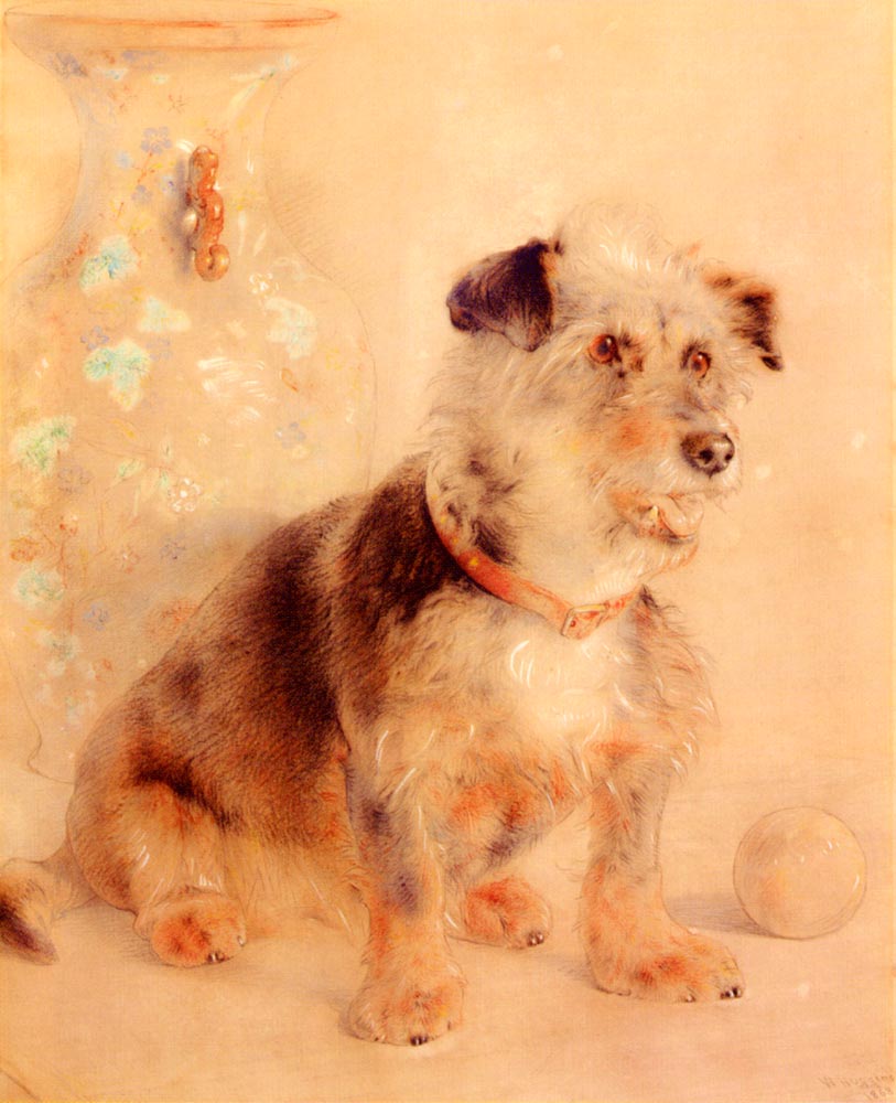 Terrier Seated Before A Canton Famille Rose Vase.jpg