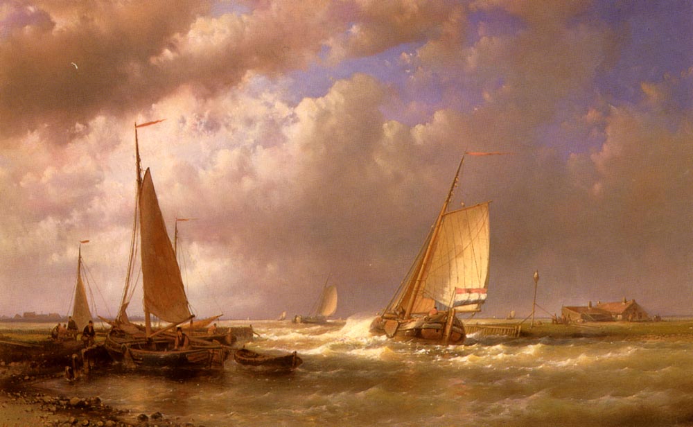 Dutch Barges At The Mouth Of An Estuary.jpg