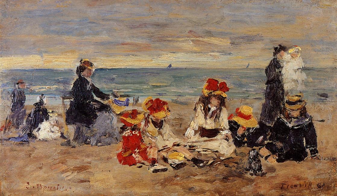 Woman and Children on the Beach at Trouville 1.jpg